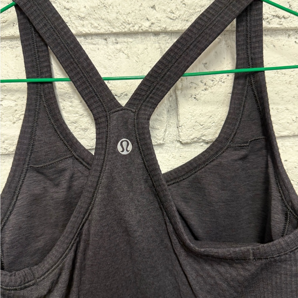 Dark Grey Ribbed Tank Top - Picture 4 of 4